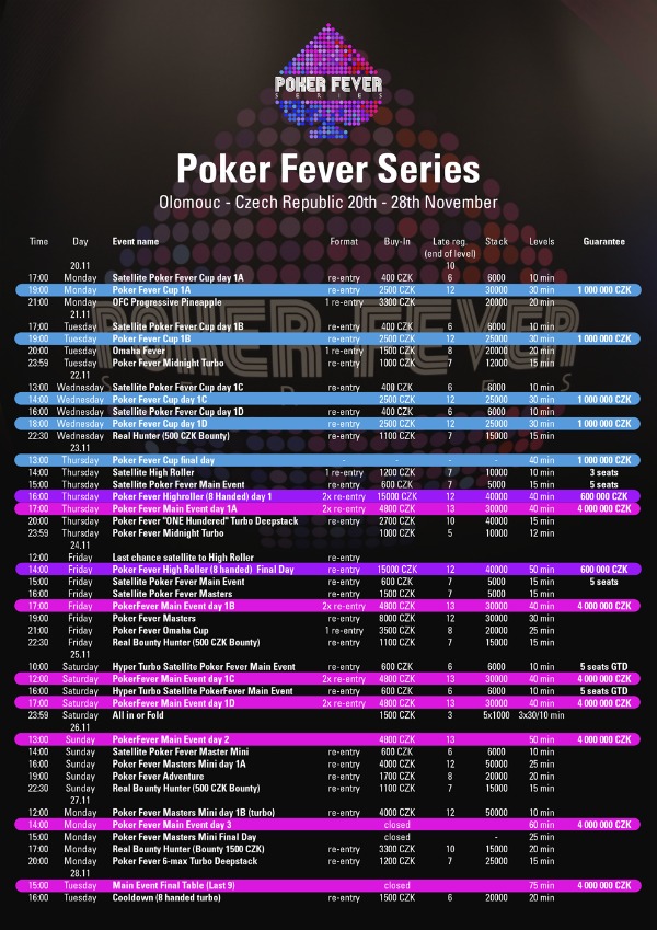 Harmonogram Poker Fever Series 3