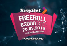 Super freeroll na TonyBet Poker z pulą … €2000!