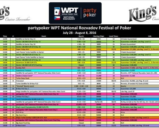 WPTN Rozvadov Schedule