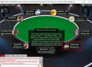 Olorionek na FT Main Eventu WCOOP. Finał „Drogi do 1,5 mln dolarów” już dziś o godz. 20:00!