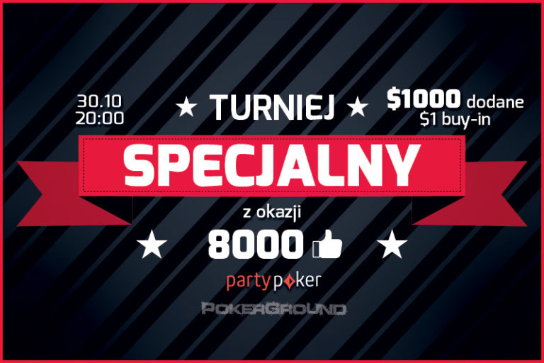 Mega Turniej „PG 8K Fans On Facebook” na PartyPoker z darmowymi $1.000 – 30.10.