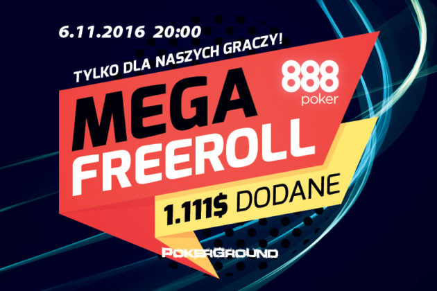 To już dziś! Freeroll PokerGround na 888poker z pulą dodaną w wysokości 1.111$!