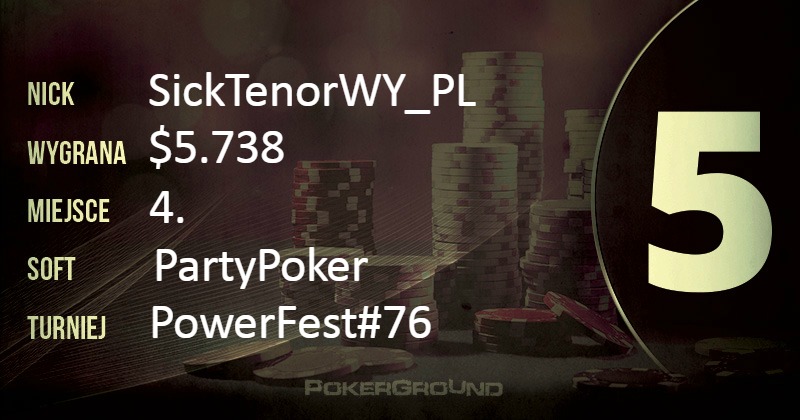 Wyniki online Polaków - PokerStars.eu, 888 poker, Full Tilt Poker, PartyPoker