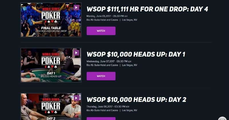 PokerGO: pełny harmonogram transmisji z WSOP
