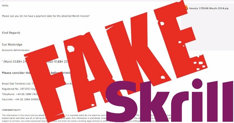 Uważajcie na fałszywe maile rzekomo pochodzące od operatora Skrill