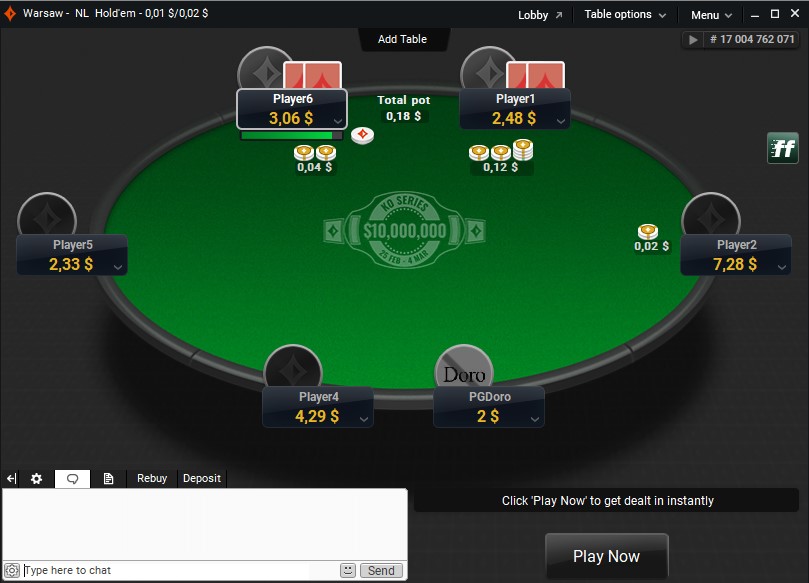 PartyPoker - new table