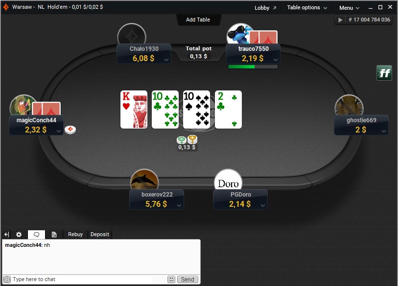 PartyPoker New Table