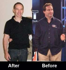 Ted Forrest po i przed zakładem o zrzucenie wagi