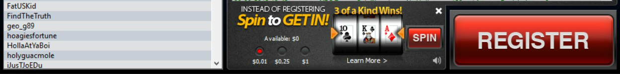 Spin to get IN - Americas Cardroom