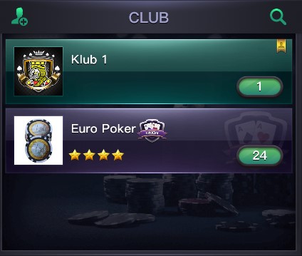 Euro Poker - menu środkowe
