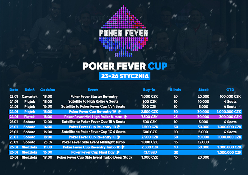 Poker Fever Cup - harmonogram
