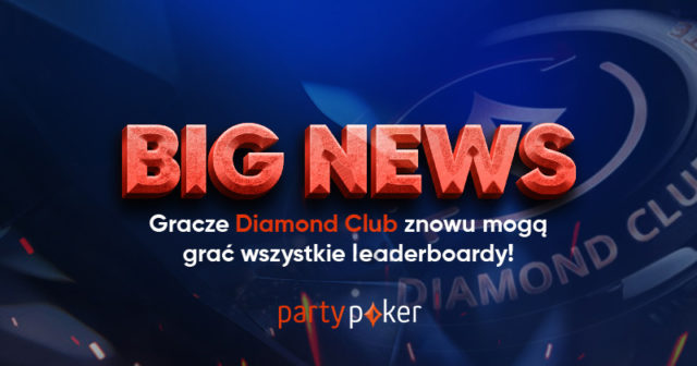 [PartyPoker] Dzienne Leaderboardy ponownie dostępne dla graczy z Diamond Club