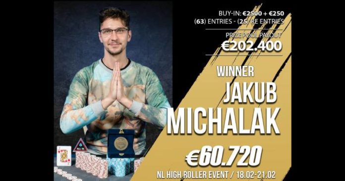 Merit Poker Jakub Michalak wygrywa High Rollera (zdjęcie zwycięzcy)