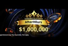 PartyPoker: AfterH0urs wygrywa SPIN-a o 1.000.000$ AfterH0urs wygrywa 1.000.000$ w SPINIE na PartyPoker (plansza informacyjna)