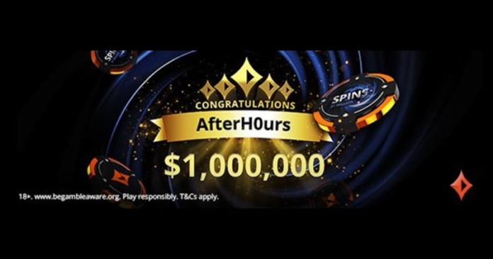 AfterH0urs wygrywa 1.000.000$ w SPINIE na PartyPoker (plansza informacyjna)