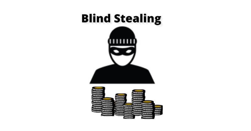 Blid Stealing (grafika ze "złodziejem" kradnącym blindy)