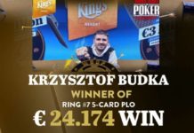 Krzysztof Budka wygrywa sygnet WSOP-C! Krzysztof Budka WSOP-C Rozvadov (Polak pozuje z sygnetem mistrzowskim po wygranej)
