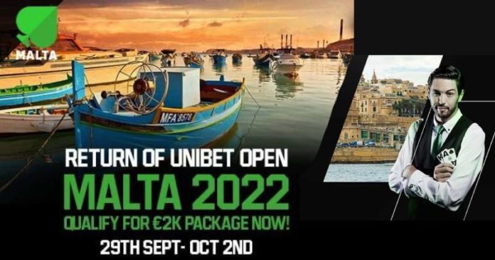 Unibet Open Malta 2022 - plansza promocyjna