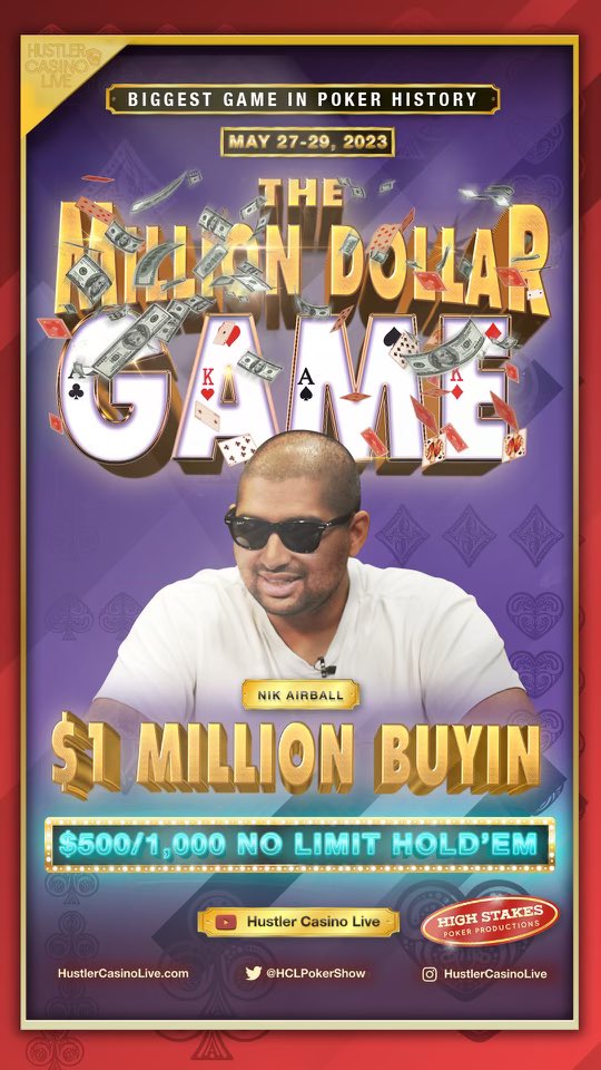 Poster yang mempromosikan permainan uang tunai dengan pembelian minimal $1.000,00.  Foto Nick Air Ball.