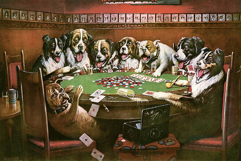 poker_sympathy - obraz wchodzący w skład serii "Psy grające w pokera"